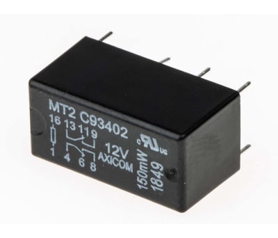 Product image for Telecom relay 2c/o 2A, 12Vdc 150mW