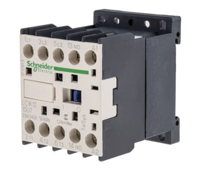 Product image for 3 pole contactor,5.5kW,12A,240Vac,1NO