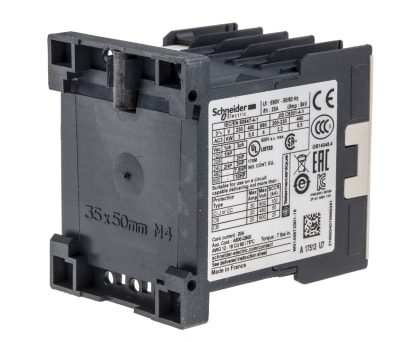 Product image for 3 pole contactor,5.5kW,12A,240Vac,1NO