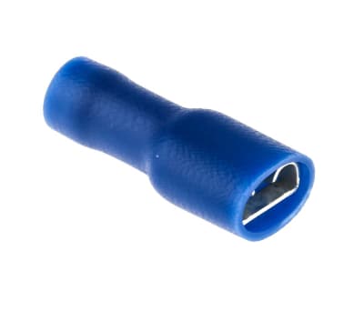 Product image for Blue PVC shrouded receptacle,6.35x0.8mm