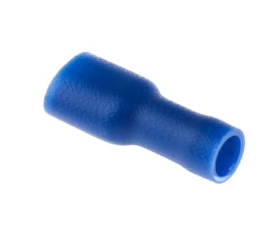 Product image for Blue PVC shrouded receptacle,6.35x0.8mm