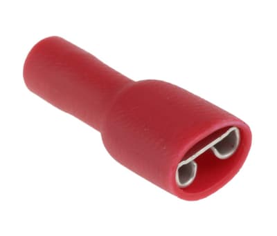 Product image for Red PVC shrouded receptacle,6.35x0.8mm