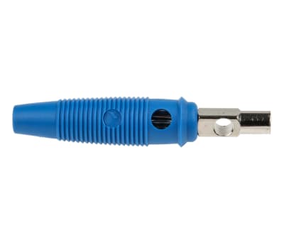 Product image for Hirschmann Test & Measurement Blue Male Banana Plug - Screw Termination, 60 V, 60V dc, 16A