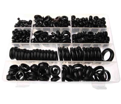 Product image for 437 piece PVC Black Grommet Kit