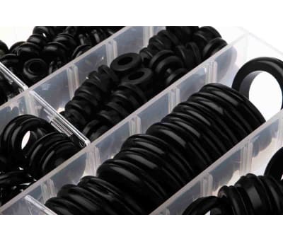 Product image for 437 piece PVC Black Grommet Kit