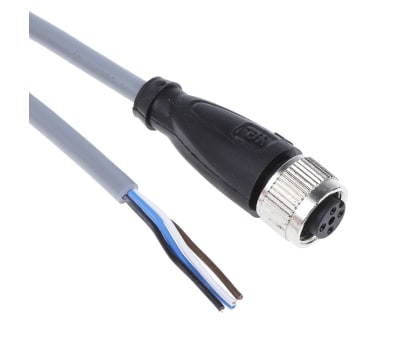 Product image for 4-PIN M12 STRAIGHT WITH 5M PVC CABLE