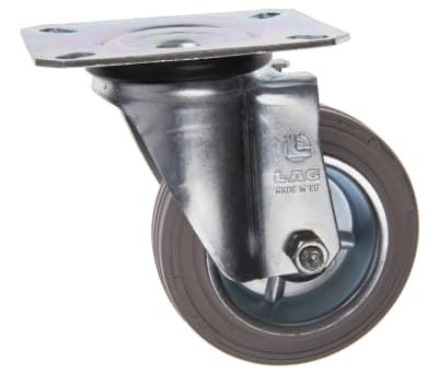 Product image for RUBBER TYRED SWIVEL CASTOR,100MM WHEEL