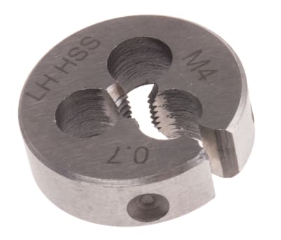 Product image for Metric HSS LH thread die,M4x0.7x13/16in