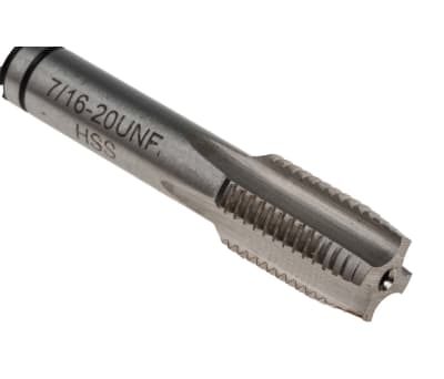 Product image for RS PRO HSS 7/16-20 Straight Flute Threading Tap, 86 mm Length