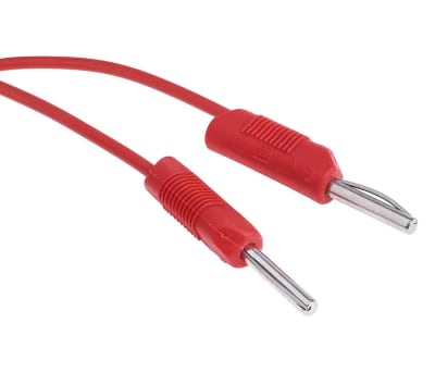 Product image for 1m red test lead,4mm plug