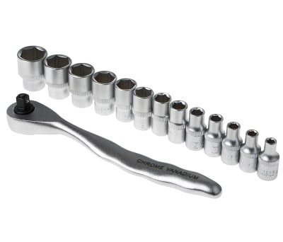 Product image for 14pcs 1/4 in. socket set, matt finish