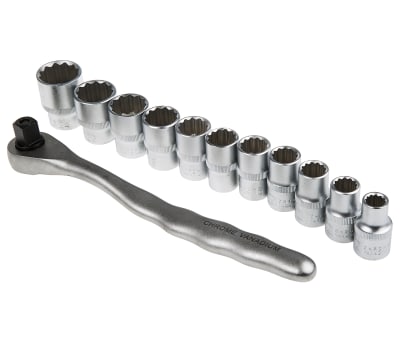 Product image for 12pcs 1/2 in  socket set, matt finish