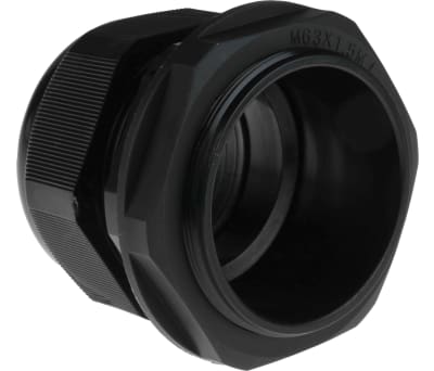 Product image for IP68 Black Nylon Gland, M63, 34-44mm