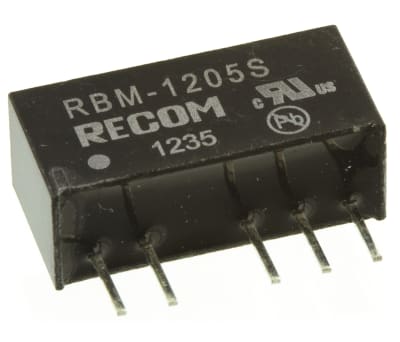 Product image for DC/DC CONVERTER,12VIN,5VOUT 200MA,1W