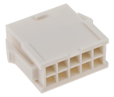 Product image for Molex, Mini-Fit Jr Male Connector Housing, 4.2mm Pitch, 10 Way, 2 Row