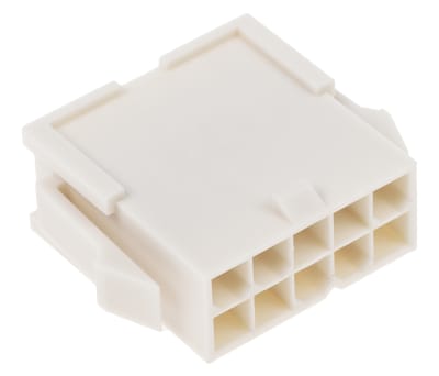 Product image for Molex, Mini-Fit Jr Male Connector Housing, 4.2mm Pitch, 10 Way, 2 Row