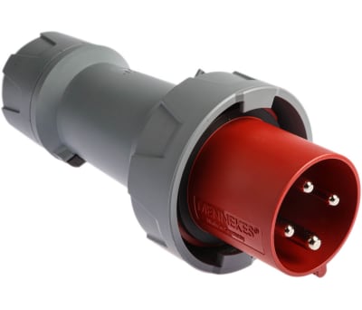 Product image for MENNEKES, PowerTOP Plus IP67 Red Cable Mount 4P Industrial Power Plug, Rated At 63.0A, 400 V