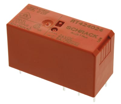 Product image for PCB Relay DPDT 8A 24Vdc AgNi