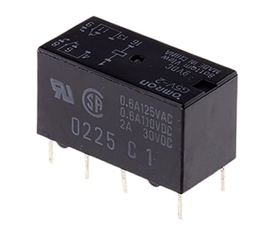 Product image for RELAY DPDT MINIATURE, 2A 9VDC