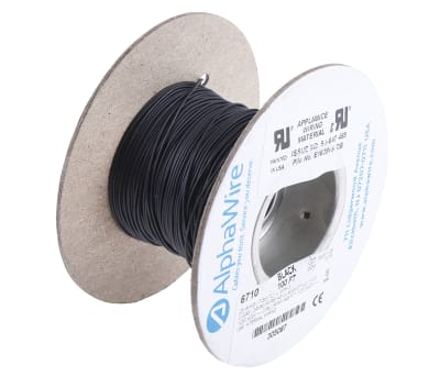 Alpha Wire Black 0.08 mm² Hook Up Wire, EcoWire Series, 28 AWG, 7/0.12 mm,  30m - RS Components Indonesia