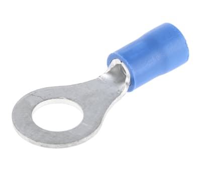 Product image for CRIMP TERMINAL RING BLUE 16-14AWG 6MM