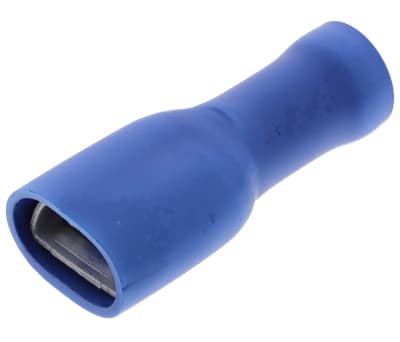 Product image for JST, FLVDDF Blue Insulated Spade Connector, 6.35 x 0.8mm Tab Size, 1mm² to 2.6mm²