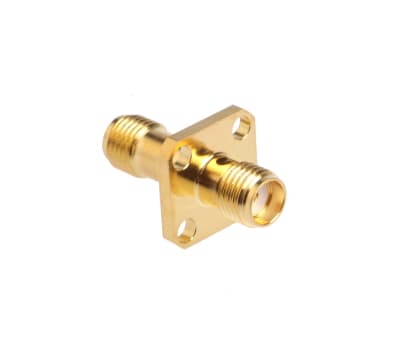 Product image for SMA RF FLANGED PANEL ADAPTER, JACK-JACK