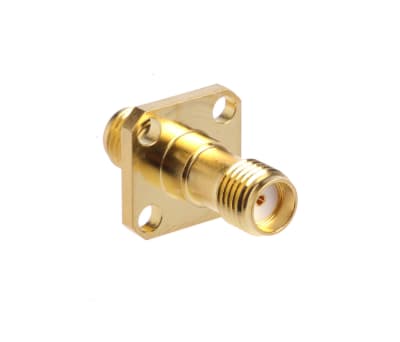 Product image for SMA RF FLANGED PANEL ADAPTER, JACK-JACK