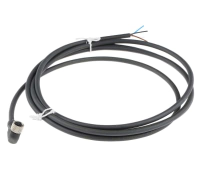 Product image for Cable, connector M8, 4 pin, 2m elbowed