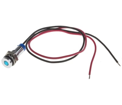 Product image for 6mm flush bright chr LED wires,blue 2Vdc