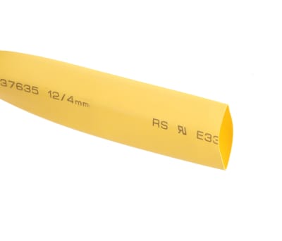 Product image for Yellow heatshrink tube 12/4mm i/d