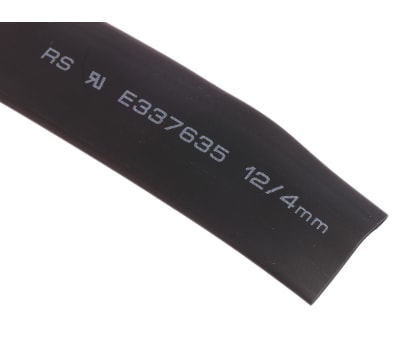 Product image for Black heatshrink tube 12/4mm i/d