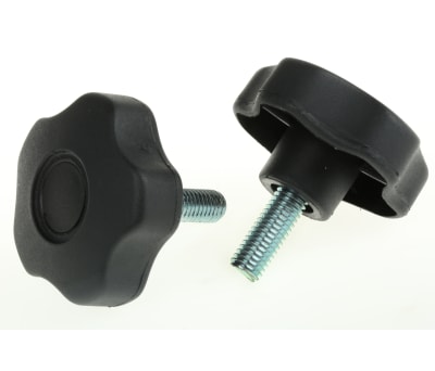 Product image for Star Knob with Z/P Steel Stud,M10x25,60Ø