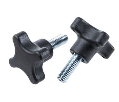 Product image for Cross Knob with Steel Stud,M8x20,38dia