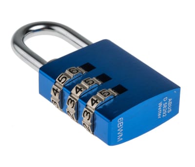 Product image for BLUE 30MM COMBINATION SAFETY PADLOCK