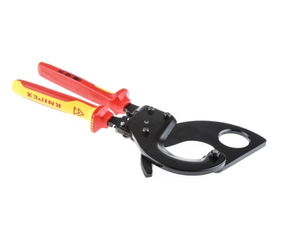 Product image for Knipex VDE/1000V Insulated 280 mm Ratchet Cable Cutter