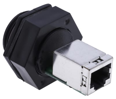 Product image for Connector, Rec, RJ45, bulkhead