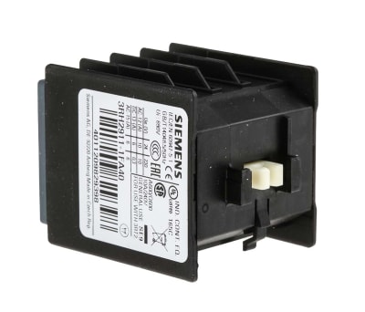 Product image for Siemens Sirius Innovation Auxiliary Contact - 4NO, 4 Contact, Snap-On, 6 A dc, 10 A ac