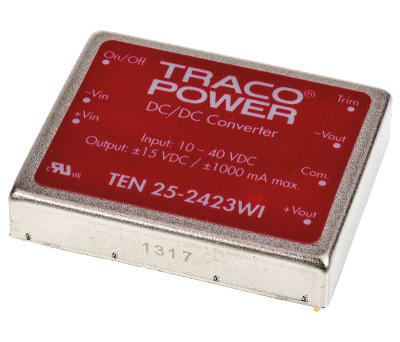 Product image for DC/DC CONVERTER,10-40VIN,+/-15VO 1A,30W