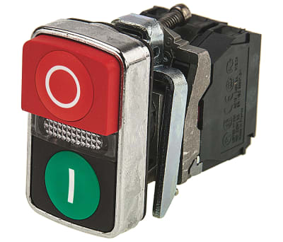 Product image for Dbl pushbutton complete 230Vac/d grn/red