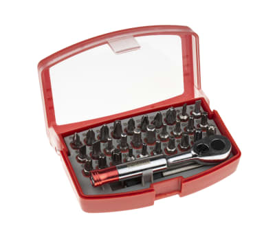 Product image for 32pc bit set w/stubby ratchet handle