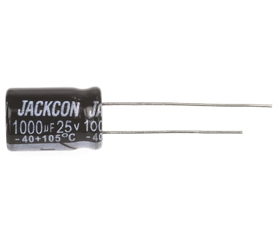 Product image for Radial alum cap, 1,000uF, 25V, 10x15