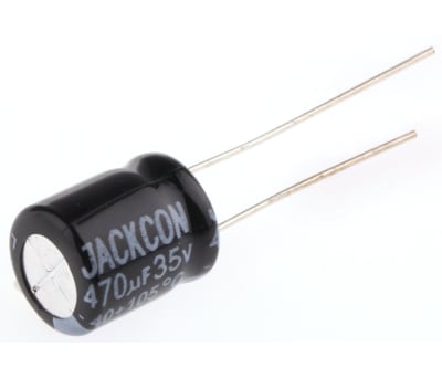 Product image for Radial alum cap, 470uF, 35V, 10x12