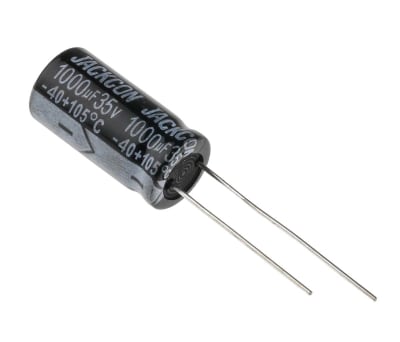 Product image for Radial alum cap, 1,000uF, 35V, 10x20