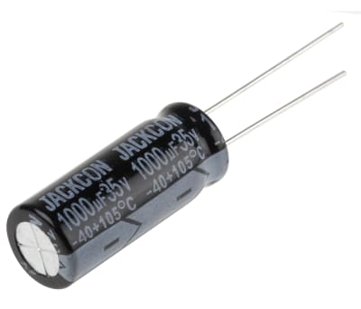 Product image for Radial alum cap, 1,000uF, 35V, 10x25