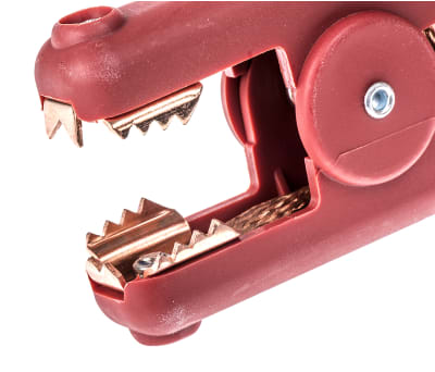 Product image for Mueller Electric Crocodile Clip, Copper Contact, 300A, Red