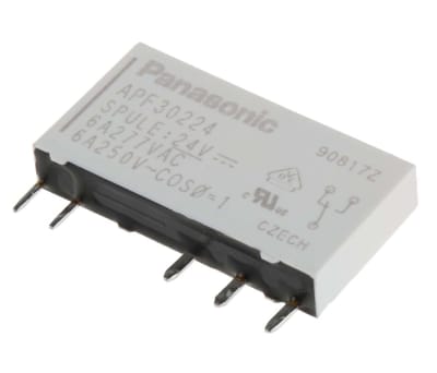 Product image for PCB slim power relay,SPDT,AgNi,6A 24Vdc