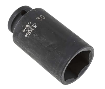 Product image for Bahco 30.0mm, 1/2 in Drive Impact Socket Hexagon, 78.0 mm length