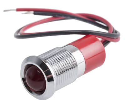 Product image for 14mm prominent chrome LED wires,red 220V