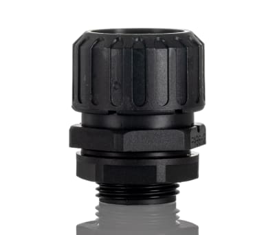 Product image for Adaptaflex M20 Straight Cable Conduit Fitting, Black 20mm nominal size